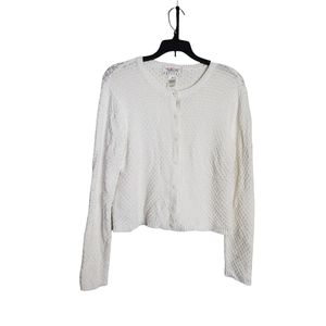 Talbots White Button Down Crew Neck Women's Cardigan  Size PM